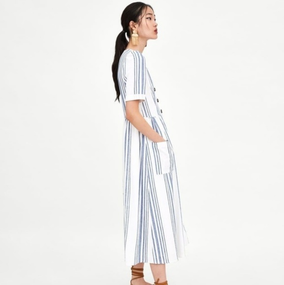 Zara Button-Up Dress with Pockets - Picture 3 of 3